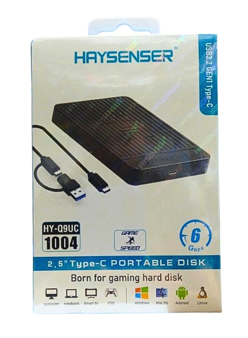Haysenser USB 3.2 Gen 1 Type C Ultra Speed Hard Drive Enclosure, Size 2.5 Inch Micro Portable Disk, Easy Convert SSD & HDD From Internal to External 6TB HDD - Image 1